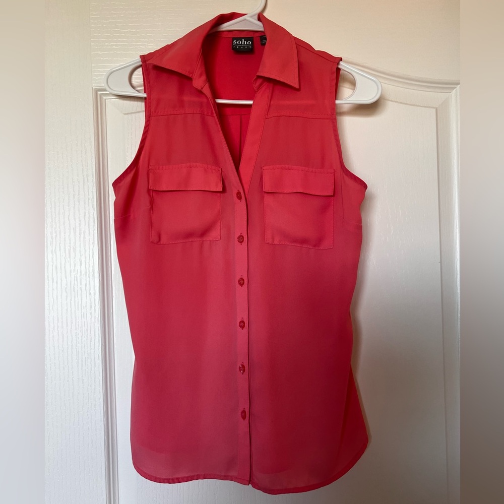 Pink / coral sleeveless top size xs